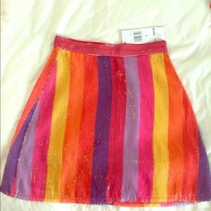 NWT Olivia Rubin rainbow sequin mini skirt